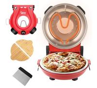 YIBAKE Four Pizza Electrique, Cuit une Pizza en 4 minutes, Pierre à pizza de Φ 31cm, Max 420°C Four a Pizza, 1200W, Pelle à Pizza, Grattoir et Recettes inclus