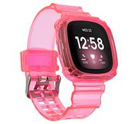 Yibcaiic Bracelet compatible avec Fitbit Versa 4 - Versa 3 - Sense 2 - Sense pour homme et femme - Coque de protection transparente - Accessoires de rechange pour Fitbit Sense & Versa 3 et Versa 4