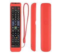 YiBiChin Coque de Protection en Silicone pour Samsung télécommande TV BN59-01178B RM-D1078+ BN59-01198Q AA59-00582A BN59-01178R, Coque de télécommande Lavable, Antichoc et Douce pour la Peau(Rouge)