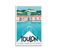 YIBIN Affiche Toulon vintage - Peinture décorative sur toile - Poster mural moderne pour chambre à coucher - 20 x 30 cm