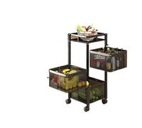 YIBIN Étagère de rangement rotative, multi-couches avec roulettes, étagère sur pied, étagère de rangement pour fruits, légumes, collations, étagère domestique multifonction pour salle de bain, salon