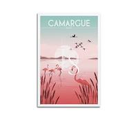 YIBIN Poster de voyage vintage Camargue - Peinture décorative sur toile - Impression d'art moderne pour chambre à coucher - 20 x 30 cm