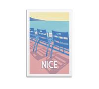 YIBIN Poster vintage « Nice Promenade des Anglais » - Impression sur toile - Décoration murale moderne pour chambre à coucher - 60 x 90 cm