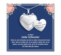 YIBONIKA Collier avec pendentif en forme de cœur avec compartiment secret pour femme, bijou avec gravure comme cadeau pour maman, grand-mère, tante, petite-fille, sœur, regulär, Acier inoxydable, Pas