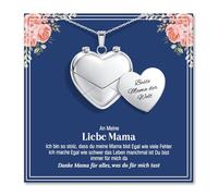 YIBONIKA Collier avec pendentif en forme de cœur avec compartiment secret pour femme, bijou avec gravure comme cadeau pour maman, grand-mère, tante, petite-fille, sœur, regulär, Acier inoxydable, Pas