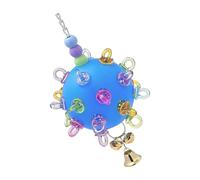 YIBOZI Balle à mâcher pour oiseaux - Jouet à mâcher avec clochettes - Balle à mâcher à suspendre pour réduire le stress mental des oiseaux