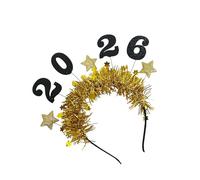 YIBOZI Bandeau à paillettes pour le Nouvel An 2026 avec étoiles et guirlandes pour femmes, hommes, enfants, vacances, fête, accessoire de célébration