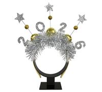 YIBOZI Bandeau pour le Nouvel An 2026, couvre-chef scintillant doré et argenté avec étoiles scintillantes pour fête, couple, famille