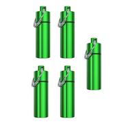 YIBOZI Boîte à pilules étanche en aluminium avec porte-clés pour randonnée, camping