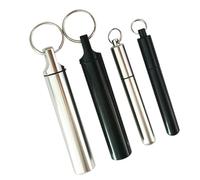 YIBOZI Cartouches de cure-dents en alliage d'aluminium, porte-cure-dents pratique en aluminium et étui à pilules avec design résistant à l'eau pour voyage, affaires, utilisation en plein air, 2