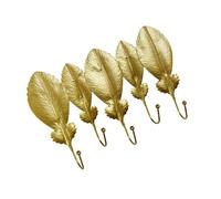 YIBOZI Crochet en fer doré nordique en forme de feuilles, support mural robuste antirouille pour décoration de salle de bain ou cuisine