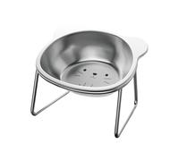 YIBOZI Gamelle surélevée pour chats - En acier inoxydable - Avec support en métal - Convient pour la barbe - Pour chien et chat