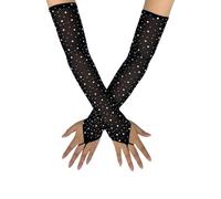 YIBOZI Gants extensibles en maille avec strass étincelants - Manches de bras élégantes pour femme, soirée, mariage, danse, événement formel
