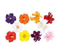 YIBOZI Lot de 10 barrettes à cheveux hawaïennes à double fleur en tissu - Accessoires de plage élégants pour femmes et filles