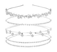 YIBOZI Lot de 4 bandeaux de mariage à paillettes pour femme - Accessoires de cheveux élégants pour fête de mariée
