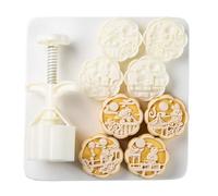 YIBOZI Lot de 4 moules à gâteau avec motif lapins volants pour le milieu de l'automne et la pâtisserie