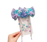 YIBOZI Pince à cheveux avec perles et franges en forme de nœud - Accessoires pour cheveux - Pour filles - Pour fête de mariage