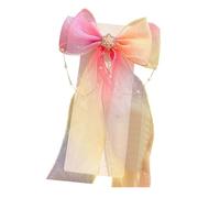 YIBOZI Pince à cheveux, élégante barrette à cheveux arc-en-ciel, jolie pince à cheveux plate à la mode, nœud en ruban pour bouquets