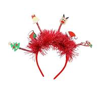 YIBOZI Serre-tête de Noël étincelant avec motif d'élan pailleté et cloches pour fête sur le thème des vacances de famille