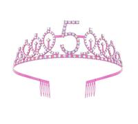 YIBOZI Serre-tête en alliage de cristal, pour fête d'anniversaire de filles, couronnes de princesses en alliage, bandeaux réglables avec strass pour fêtes d'anniversaire