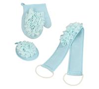 YIBOZI Serviette de bain principale, lot de 3 éponges douces pour le bain avec éponge luffa pour peaux sensibles