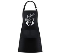 YIBOZI Tablier de couple en polyester avec attaches réglables Motif Mr & Mrs Noir