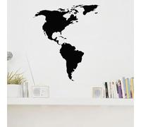YIBUHANG Autocollant mural autocollant carte de l'amérique du nord et du sud, décoration murale pour salon et chambre à coucher, autocollant d'affiche de géographie artistique