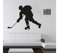 YIBUHANG Décoration murale autocollante athlètes jouant au hockey autocollants muraux de sport auto-adhésifs amovibles pour chambre d'enfants garçons