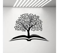 YIBUHANG Livres Stickers muraux chambre Art Mural livres et arbres Stickers muraux bibliothèque école salle de classe décalcomanie décoration murale