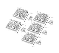 yibuy Argent alliage de zinc Chevalet Cordier pour 3 cordes de guitare électrique Boîte à Cigares Lot de 5