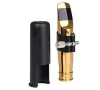 Yibuy Bec de saxophone ténor en si bémol plaqué or 6# avec capuchon en cuir PU