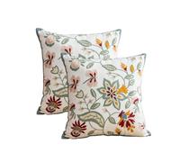 YIcabinet Lot de 2 housses de coussin décoratives douces pour maison, canapé, 45,7 x 45,7 cm, motif plantes brodées