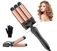 YICAIZI Boucleur 3 Tete fer à Boucler, 25mm Fer a Friser Boucler avec Deux Réglages de Température (150°C et 210°C), Multifonctionnel pour Créer des Boucles Magnifiques, Or Rose