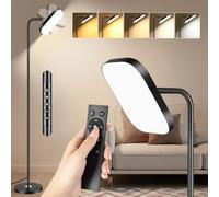 YICAIZI Lampadaire sur Pied Dimmable, Lampe Pied LED 36W 3200lm avec Télécommande et Contrôle Tactile, Lampe à Liseuse Rotative 360° avec 5 Températures de Couleur, pour Bureau, Chambre, Salon, Noir