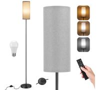 YICAIZI Lampadaire sur Pied Salon, lampe sur pied moderne de 171.5cm à intensité variable avec 3 températures de couleur, abat-jour en lin beige et (ampoule 12 W incluse) (beige)