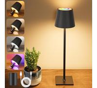 YICAIZI Lampe de Table Sans Fil, Lampes de Table LED Tactile avec RGB et Bouchon de Bouteille, Lampe de Table Batterie Rechargeable pour Restaurant, Chambre, Camping, L'extérieur, Noir