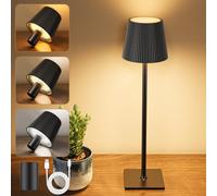 YICAIZI Lampe de Table Sans Fil, Lampes de Table LED Tactile avec USB-C et Bouchon de Bouteille, Lampe de Table Batterie Rechargeable pour Restaurant, Chambre, Camping, L'extérieur, Noir