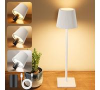 YICAIZI Lampe de Table Sans Fil, Lampes de Table LED Tactile avec USB-C et Bouchon de Bouteille, Lampe de Table Batterie Rechargeable pour Restaurant, Chambre, Camping, L'extérieur, Blanc