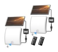 YICAIZI Lampe Solaire Extérieur Detecteur De Mouvement,5 Modes Avec TéLéCommande, éTanche Ip65,Angle D'éClairage De 270°,Lumiere Solaire Exterieur Pour Garage Jardin Cour