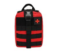 YICARE Kit de premiers secours tactique EMT - Trousse médicale multifonction - Sac d'urgence - Fournitures de survie pour l'extérieur, voyage, maison, camping, alpinisme, chasse (rouge)