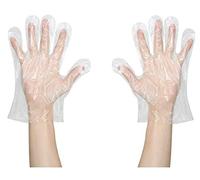 Yicare Lot de 100 grands gants jetables en plastique polyéthylène transparent sans poudre, sans latex et confortables à porter pour nettoyage, cuisine et décoration