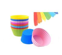 Yicare Lot de 12 Moules à gâteaux en silicone réutilisables sans BPA, Moules à cupcakes, moules de cuisson, moule à muffins et à cupcakes pour muffins