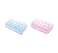 Yicare Lot de 2 paniers à œufs empilables en plastique avec couvercles transparents pour 15 œufs