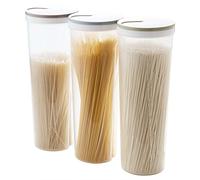 Yicare Lot de 3 bocaux de rangement hermétiques en verre pour confiture, pâtes, spaghetti, grains de café, biscuits, collation et farine