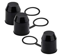Yicare Lot de 3 capuchons en plastique pour boule d'attelage de remorque - 50 mm - Noir