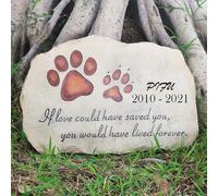 YICE CUSTOM Galet commémoratif personnalisé avec empreintes de pattes pour animal de compagnie, pierre commémorative gravée pour chien ou chat, marqueur funéraire pour chiens, cadeau pour animal de