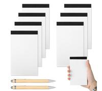 Yicenmy 8 Pièces Bloc Note, A7 Petit Carnet de Notes de Poche Avec 2 Stylos, Blanc Petit Bloc Note, To Do List pour Travail, Etude, Bureau, ecole, Famille