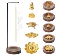 Yicenmy Porte Encens Baton 2 en 1, Support Encens Baton en Bois, BrûLeur D'encens Inversé avec Bobine Conique, Brule Encens pour La Méditation, Le Yoga et La Décoration De Salon
