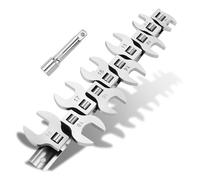 YICH Lot de 11 clés à molette métriques à molette 3/8" - Jeu de clés à fourche 10-19 mm - Avec organiseur à clip