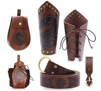 Yickoon Lot de 5 sacs banane en cuir style viking médiéval vintage pour Halloween, Renaissance et cosplay